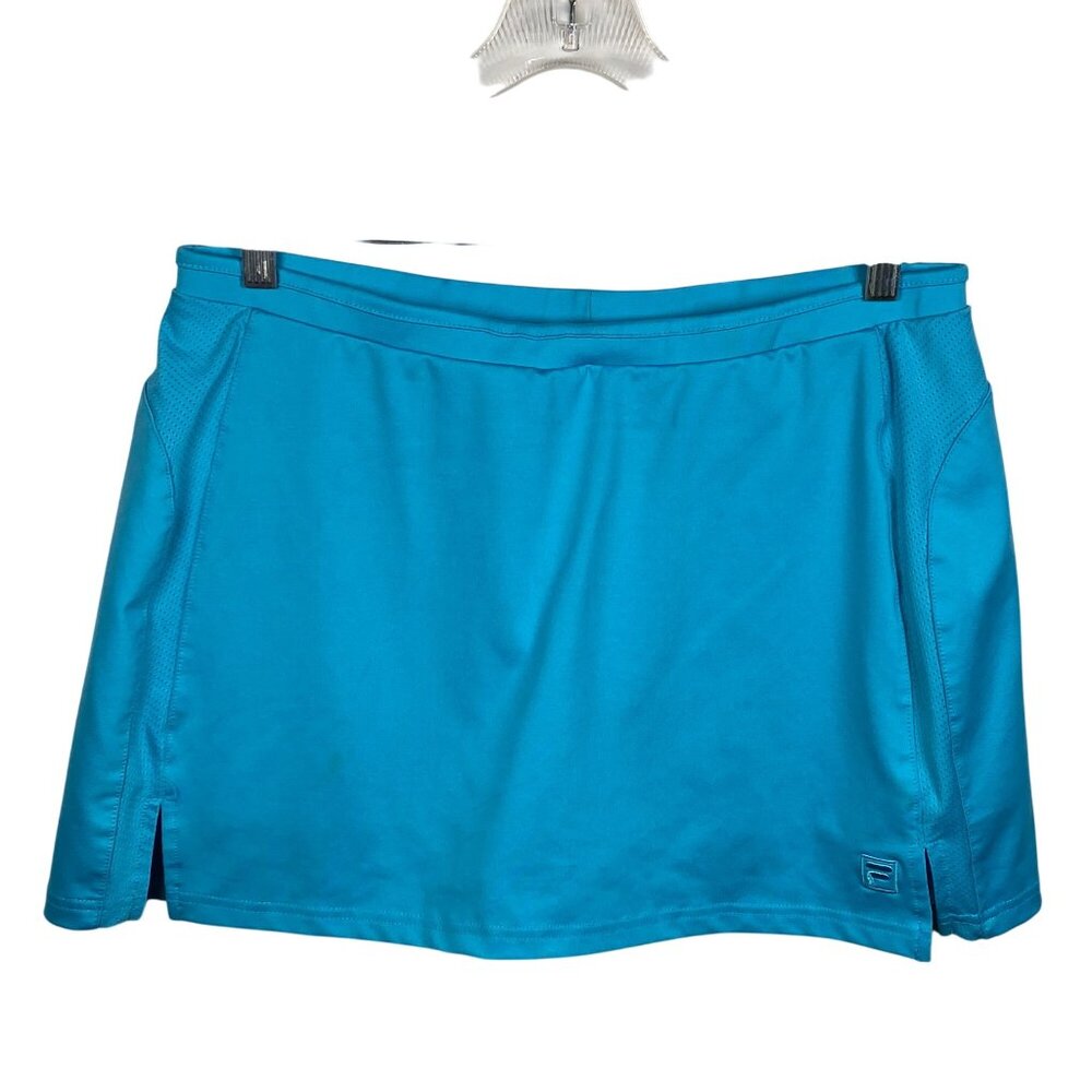 Fila Tennis Skirt Skort Womens Size XL Stretch Blue Pull On Pickleball Golf